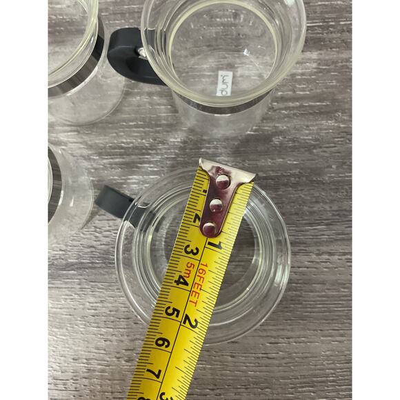 Mubod Bistro Black Handle Expresso Mugs / Cups 6 Oz Set of 4 - Picture 5 of 6